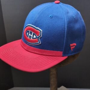 Pro Fanatics NHL Men's Blue/Red Montreal Canadiens Snapback Hat.